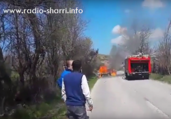 Digjet automjeti, në afërsi të fshatit Plavë (Video)