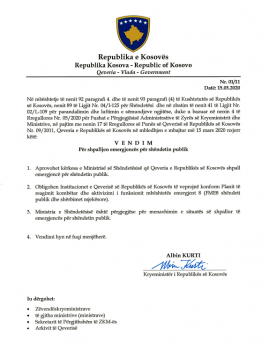 Qeveria e Kosovës shpall gjendje emergjente!